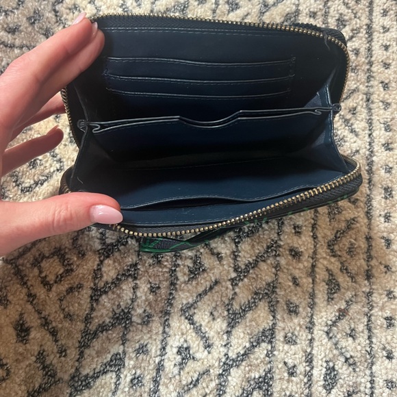 Target brand Blue Green Geometric Wristlet/Clutch Wallet with Gold zipper. - Picture 3 of 3